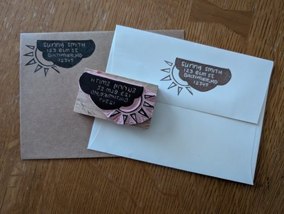 Sun & Clouds Address Stamp
